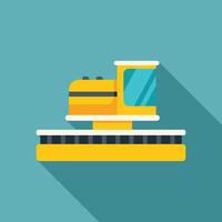 Yellow passenger boarding bridge in flat design with long shadow vector