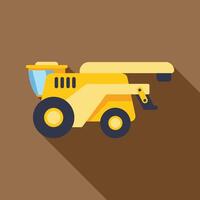 Combine harvester harvesting on the field minimalist illustration vector