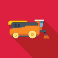 Combine harvester harvesting wheat grain working in field illustration vector