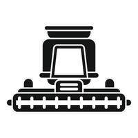 Combine harvester harvesting wheat in field glyph icon vector