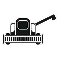 Combine harvester harvesting grain on field icon, simple style vector