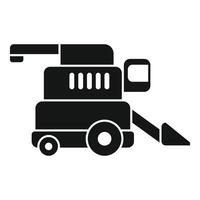 Combine harvester harvesting grain in field icon glyph style vector