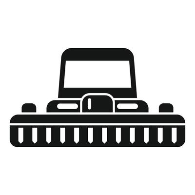 Combine harvester harvesting wheat in field icon
