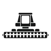Combine harvester harvesting wheat in field icon, simple style vector
