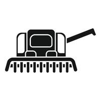Combine harvester harvesting wheat in field icon glyph style vector