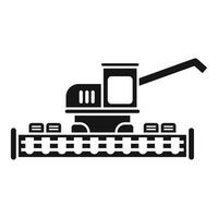 Smart farm machine working on farm field icon, simple style vector