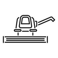 Smart farm technology automated combine harvester harvesting wheat crop line icon vector