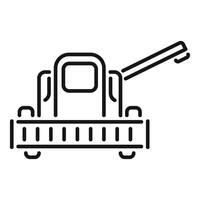Combine harvester harvesting wheat in the field icon vector