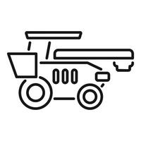 Combine harvester harvesting grain in field icon vector