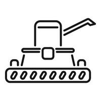 Combine harvester harvesting wheat in the field icon vector