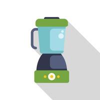 Green blender mixing a smoothie with long shadow vector