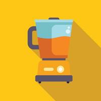 Blender mixing a fruit smoothie on yellow background vector