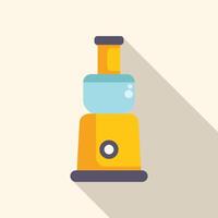 Yellow blender preparing healthy smoothie with long shadow vector