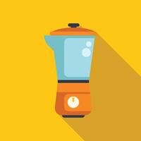 Orange and blue blender standing on yellow background with shadow vector
