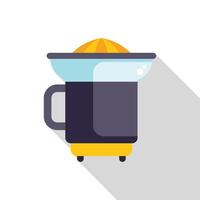 Modern electric citrus juicer making orange juice with long shadow vector