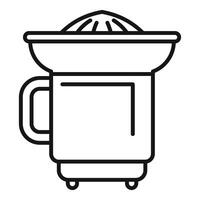 Electric citrus juicer pressing making juice for breakfast vector