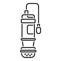 Smart water bottle with sensor icon outline style vector