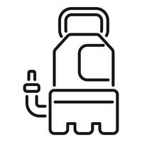 Water pump with handle and pipe line icon vector