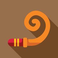 Orange party blower making noise for celebration vector