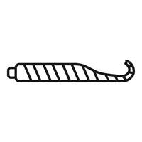 Striped handle awl tool for leather working vector