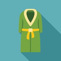 Green bathrobe hanging on wall with long shadow vector
