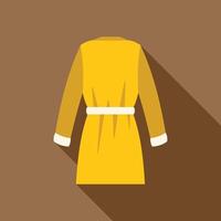 Yellow bathrobe hanging on wall with long shadow vector