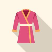 Pink bathrobe hanging on wall, showing concept of relaxation vector