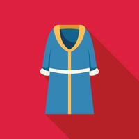 Blue bathrobe hanging with long shadow on red background vector
