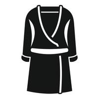 Black bathrobe hanging on hanger icon simple style vector