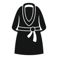 Black bathrobe icon representing getting ready in hotel room vector