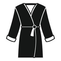 Black bathrobe with belt is folded on a white background vector