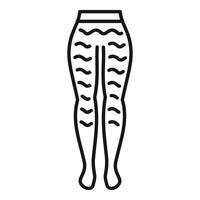 Compression stocking for varicose veins showing compression lines vector