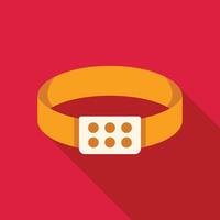 Yellow event wristband lying on red background vector