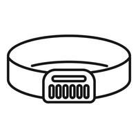 Electronic dog training collar with display showing number zero icon outline vector
