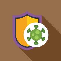 Immune system protecting from virus with shield, immune defense fighting against virus, healthcare and medical concept vector