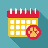 Calendar showing scheduled vet appointment for cat or dog vector
