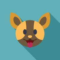 Cute dog sticking out tongue is smiling on blue background vector