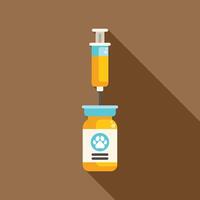 Syringe injecting medicine into vial for pet vaccination vector