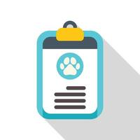 Clipboard with pet paw print showing veterinary note vector