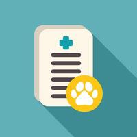 Veterinary document with paw print icon for pet insurance vector