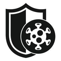 Immune system protecting from virus with shield icon vector