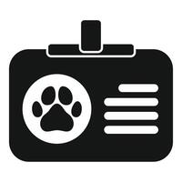 Dog id card tag with paw print showing owner information vector
