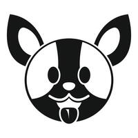 Cute dog face showing tongue icon, simple style vector