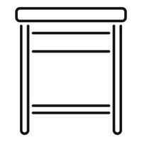 Simple nightstand with three drawers standing on floor icon vector