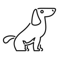 Cute dog sitting up in line art style for animal lovers vector