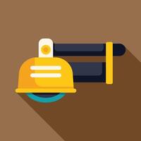 Angle grinder cutting machine isolated on brown background with long shadow vector