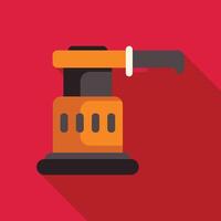 Electric sander power tool for polishing woodworking with long shadow on red background vector