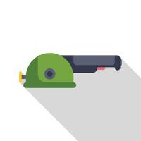 Military helmet with gun pointing right shadow icon vector