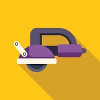 Angle grinder cutting machine on yellow background with shadow vector