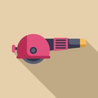 Pink angle grinder lying with long shadow vector
